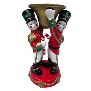 PartyLite Christmas Marching Toy Soldier Tapered Candle Holder Holiday Decor-NOS